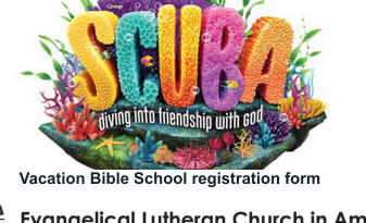 Vacation Bible School registration form